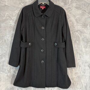 Merona Plus Size Black Wool Blend Heavyweight Coat Women’s XXL